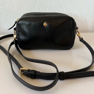 Antonio Melani Black Leather Small Camera Bag